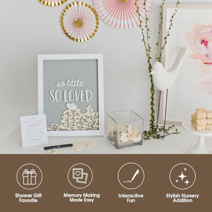 Pearhead So Little So Loved Wooden Elephant Guestbook Frame, 65 Tokens - style: Elephant Guest Book Frame