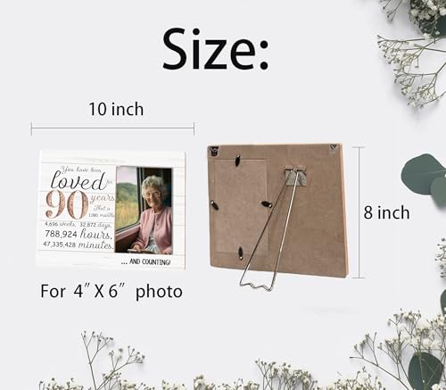 90th Birthday Gifts for Women Men，You Have Been Loved for 90 Years Picture Frame,90 Years Old Gift for Grandma Grandpa Mom Dad Photo Frames - color: 90th