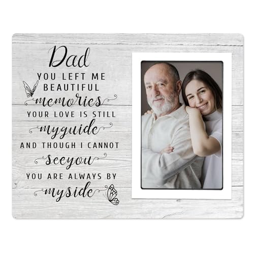 Memorial Gifts for Loss of Father, Dad Memorial Frame Fits 4x6 | Sympathy Gift for Loss of Father, In Memory of Dad Gifts, Dad Memorial Bereavement Condolence Gifts, Memorial Dad Frame - color: White, size: 4X6