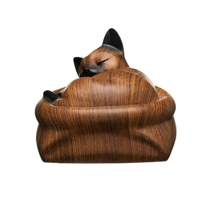 Cat Urn Small Pet Urn for Cat Ashes - Stylish Cat Urns for Ashes, Premium Quality Pet Urns for Cats(Brown) - color: Brown