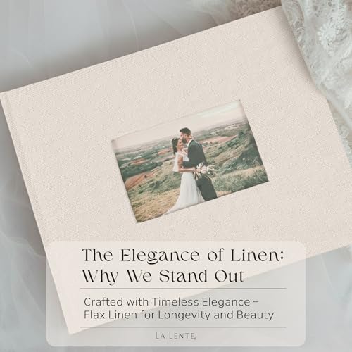 Premium Scrapbook Album with Window and Writing Space – 60 Pages holds 200 Photos of Different Sizes – Wedding, Baby, Travel & Family Memories – 11.4" x 8.6" - Oat - color: Oat, size: Small w/ Window