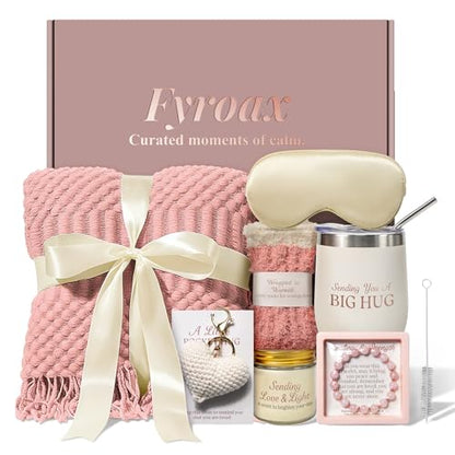 Get Well Soon Gifts Basket for Women, Care Package for Women After Surgery, Self Care Set, Inspirational Thinking of You ＆Feel Fetter Gifts for Friend Sick