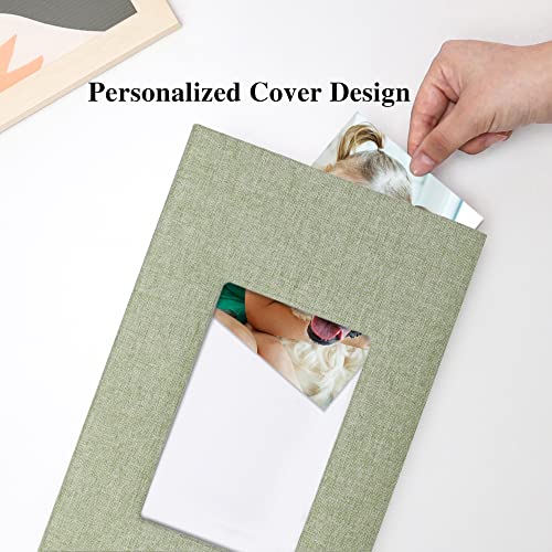 Vienrose 4x6 Photo Album,300 Pockets,Linen Cover with Window,Grass Green | Linen Hardcover, Slip In Photo Book, Family Memory Album, Travel Keepsake - color: Grassgreen, size: 300 Pocket