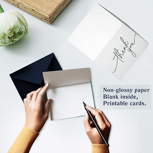 Goefun Thank You Cards with Envelopes 144 Pack Bulk 4×6 Navy Blue | Goefun Blank Thank You Notes, Unique Designs for Small Business, Funeral, Wedding, Baby Shower Boy and Graduation - color: navy blue