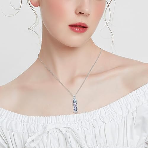 shajwo Cylinder Cremation Jewelry Tree of Life Urn Ashes Necklace for Women Men Vial Cremation Ash Pendant Loved One Memorial Jewelry - color: Rainbow