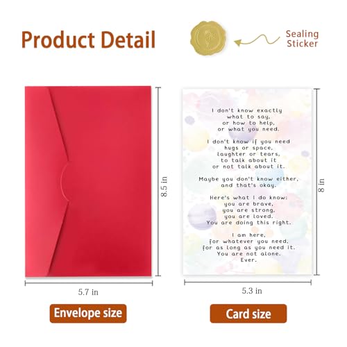 ICOOLYI Thinking of You Card, Encouragement Card for Someone Special | Get Well Soon Card with Envelope, Support Card for Husband Wife Friend Family During Difficult Times - color: WY-278