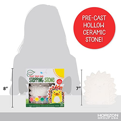 Creative Roots Mosaic Hedgehog Stepping Stone, Includes 7-Inch Ceramic Stone & 6 Vibrant Paints, DIY Garden Stepping Stone Kit for Kids Ages 6+ - style: Hedgehog