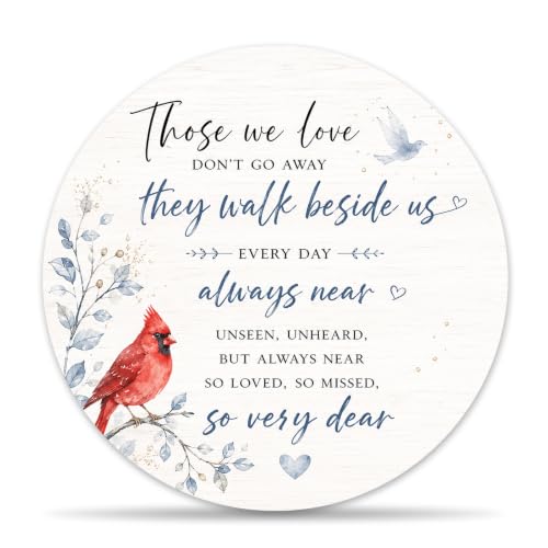 Sympathy Gifts for Loss of Loved One, Cardinal Memorial Wooden Plaque for Home Office Desk Wall Decor, 8 Inch Bereavement Grief Gifts for Men Women Sister Coworkers -C03 - color: Red Cardinal