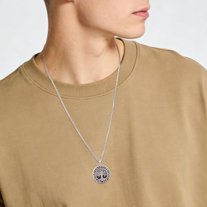 Sterling Silver Tree of Life Necklace for Women Oval Family Tree Necklace Abalone Shell Moonstone Pendant Mother Day Necklace for Mom Tree of Life Jewelry - style: Tree of Life- Obsidian(Round）