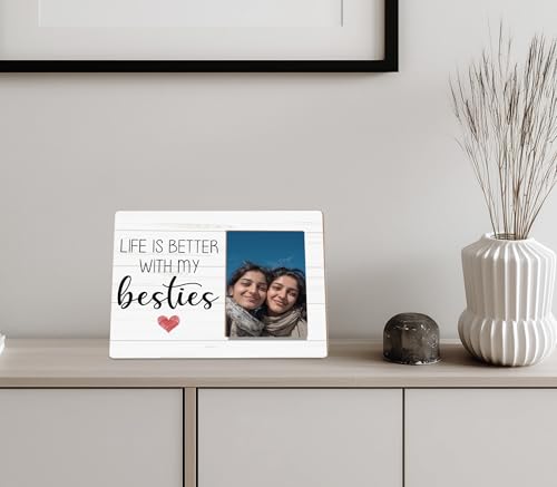 Bestie Picture Frame,Friendship Gifts for Women Girls,Life is Better with My Besties Photo Frame 4 x 6 Inch Photo - color: Bestie
