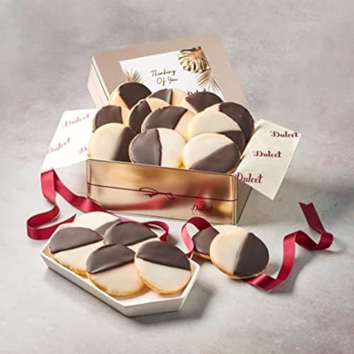 Dulcet Gift Baskets Thinking Of You Gift Box NY Style Black & White Cookies Favorite Gift Tin- Great for Thinking of You Gifts -holiday Celebrations-Get Well Thank You & Sympathy Wishes for Men, Women, Girls, boys - color: Thinking of You