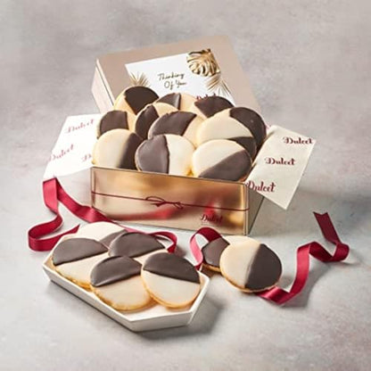 Dulcet Gift Baskets Thinking Of You Gift Box NY Style Black & White Cookies Favorite Gift Tin- Great for Thinking of You Gifts -holiday Celebrations-Get Well Thank You & Sympathy Wishes for Men, Women, Girls, boys - color: Thinking of You
