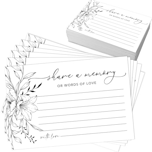 Share A Memory Cards for Celebration Of Life - Set of 50 Memorial Cards for Weddings, Anniversaries, Memorials, Funerals, Birthdays, Graduation, Retirement, Going Away -A10 - color: Black, size: Standard Card