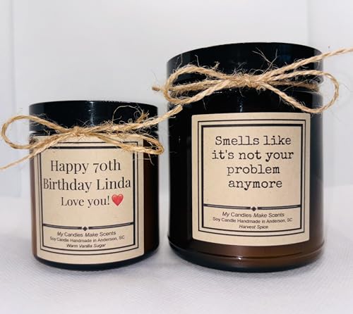 | Personalized | Handcrafted Soy Candle | 4oz or 9oz Amber & Clear Jars| Many Scents to Choose from (Eucalyptus Spearmint)