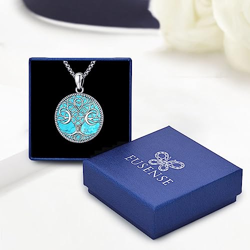 Eusense Tree of Life Necklace for Women Men Sterling Silver 925 Tree Urn Locket Cremation Jewelry Family Tree Pendant Gifts for Her Him Mom Dad Grandma Daughter - style: A-A-Tree of Life Necklace