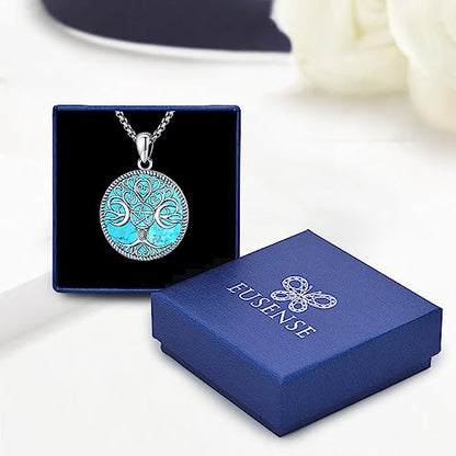 Eusense Tree of Life Necklace for Women Men Sterling Silver 925 Tree Urn Locket Cremation Jewelry Family Tree Pendant Gifts for Her Him Mom Dad Grandma Daughter - style: A-A-Tree of Life Necklace
