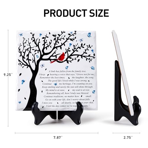 WOODEXPE Sympathy Plaque Sympathy Gift Memorial Gifts with Wooden Stand A Limb Has Fallen from The Family Tree Funeral Condolences Bereavement Grief Gifts Decor Sign Plaque for Loss of Loved One