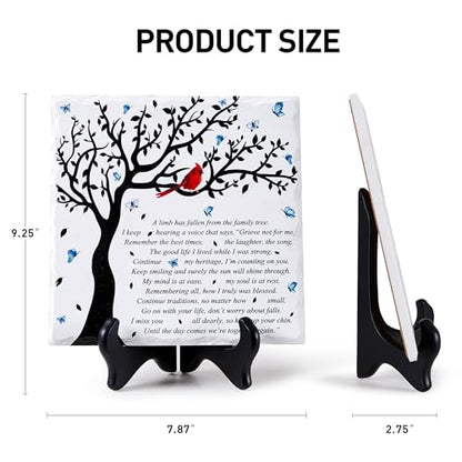 WOODEXPE Sympathy Plaque Sympathy Gift Memorial Gifts with Wooden Stand A Limb Has Fallen from The Family Tree Funeral Condolences Bereavement Grief Gifts Decor Sign Plaque for Loss of Loved One