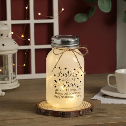 Birthday Gifts for Sister from Sisters - 30 oz Large Mason Jar Night Light | Meaningful Sister Gifts, Unique Sisters Birthday Gift for Women, Christmas Sister Gift from Brother - color: sister