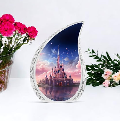 Dream Castle in The Sky Urn, Drop Urn for Ashes for Women, Urns for Human Ashes Adult Male, Cremation Urn Human Ashes, Burial Urn for Ashes for Men, Large Urns for Human Ashes Adult 10 Inch - size: Large