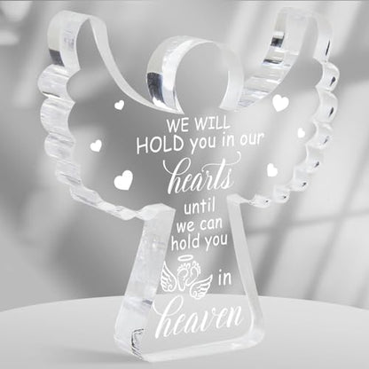 Miscarriage Gifts for Mothers, Remembrance Gift, Sympathy Gifts, Remember Me Grieving Present, Baby Footprint Memorial Angel Acrylic Sign, Infant Loss Sympathy Gift, Funeral in Memory of Loss of Baby - style: 037
