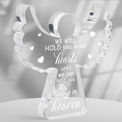 Miscarriage Gifts for Mothers, Remembrance Gift, Sympathy Gifts, Remember Me Grieving Present, Baby Footprint Memorial Angel Acrylic Sign, Infant Loss Sympathy Gift, Funeral in Memory of Loss of Baby - style: 037