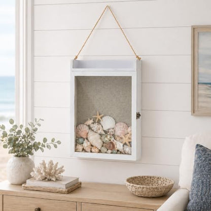 11x16 Flower Shadow Box Frame with Shelves, White | Deep Display Case With Light, Top Platform, Wedding keepsake for Bridal Shower Gifts, Bouquet and Photos - color: Standard White