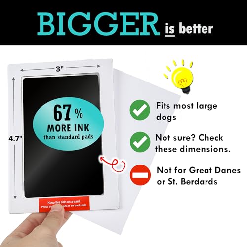 Large Inkless Pet Paw Print Kit | Clean-Touch Ink Pads for Dogs | With Frames + Accessories by BabyMushroom - size: Large