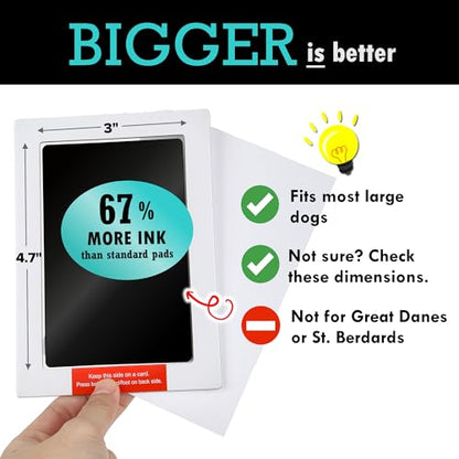 Large Inkless Pet Paw Print Kit | Clean-Touch Ink Pads for Dogs | With Frames + Accessories by BabyMushroom - size: Large