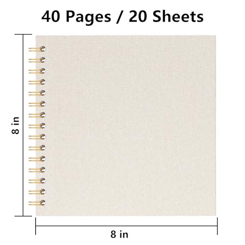 8x8 Inch Scrapbook DIY Photo Album, 20 Sheets (40 Pages), Beige - color: Beige, size: 8 x 8 Inch 20 Sheets