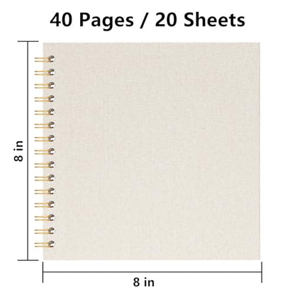 8x8 Inch Scrapbook DIY Photo Album, 20 Sheets (40 Pages), Beige - color: Beige, size: 8 x 8 Inch 20 Sheets