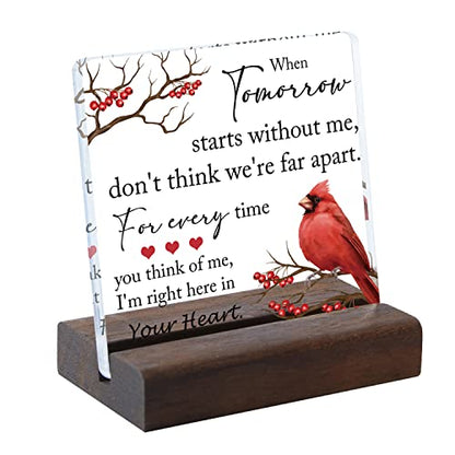 Sympathy Gifts, Memorial Gifts for Loss of Loved One Condolence Grief Bereavement Present in Memory of Mother Father Husband Wife - Clear Plaque Sign With Wooden Stand (style 4） - color: Colour07