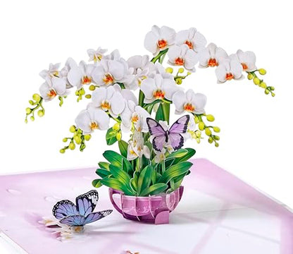 CUTPOPUP Sympathy Pop Up Card, 3D Orchid Flower Condolence Card, With Deepest Sympathy Bereavement Card for Loss of Loved One, Mom, Dad, Pet SD293US - color: Sympathy Orchid-6x8in