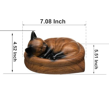 Cat Urn Small Pet Urn for Cat Ashes - Stylish Cat Urns for Ashes, Premium Quality Pet Urns for Cats(Brown) - color: Brown