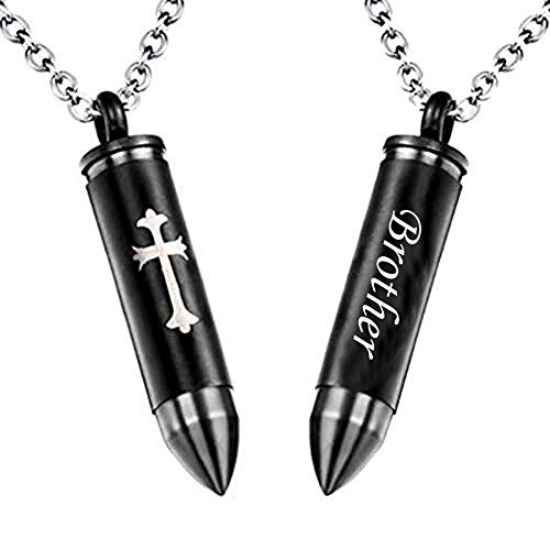 Celtic Cross Bullet Urn Necklaces for Ashes Cremation Jewelry Keepsake Memorial Pendant - style: Brother