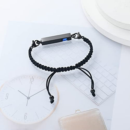 XSMZB Urn Bracelet for Ashes Stainless Steel Crystal Cube Cremation Bangle Locket Memorial Ashes Holder Keepsake for Women Men - color: Black-Blue