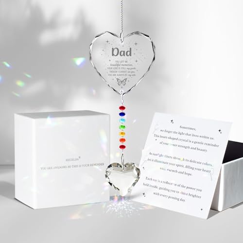 Hegelda Memorial Gifts for Loss of Dad Crystal Suncatcher Ornaments - style: DAD