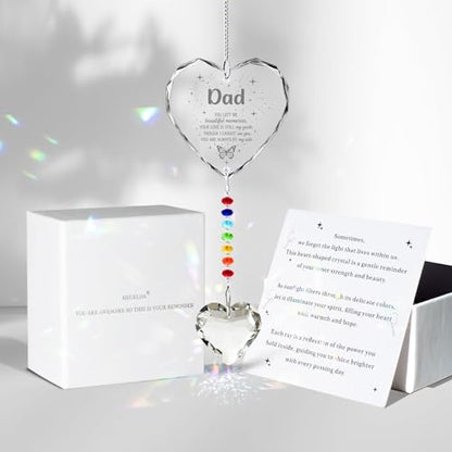 Hegelda Memorial Gifts for Loss of Dad Crystal Suncatcher Ornaments - style: DAD