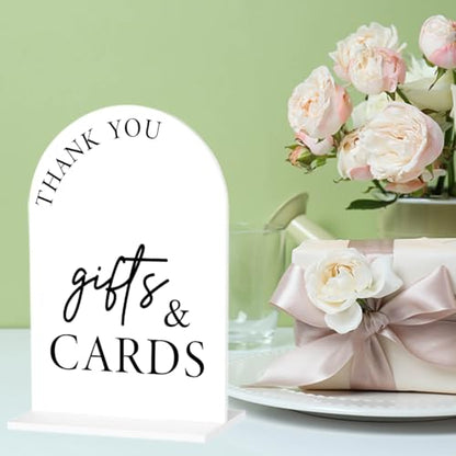 Cards and Gifts Sign for Wedding Gifts and Cards Sign for Wedding Engagement Bridal Shower Party Acrylic sign for Table Desk - color: gifts & cards
