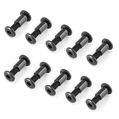 M6x20mm Hex Drive Socket Cap Bolt, Black, 10 Pair (20 Piece) | Allen Wrench Included, Countersunk Screw Barrel Nuts, Binding Screws, For Crib Replacement Belt Cabinet - color: Black, size: M6x20mm