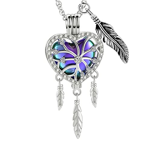 shajwo Dream Catcher Urn Necklace for Ashes - color: Rainbow-White