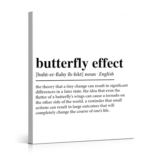 Butterfly Effect Definition Canvas Wall Art Print Inspirational Poster Artwork Motivational Wall Decor for Home Bedroom Office Classroom 8x10 Inch Framed