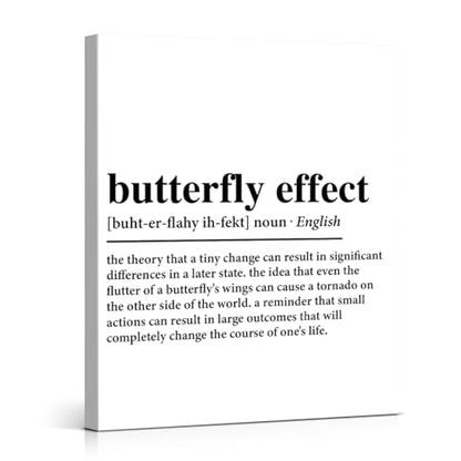 Butterfly Effect Definition Canvas Wall Art Print Inspirational Poster Artwork Motivational Wall Decor for Home Bedroom Office Classroom 8x10 Inch Framed