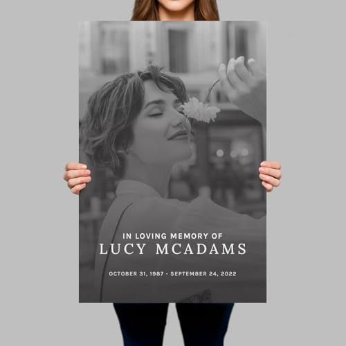 Custom-Made In Loving Memory Funeral Sign With Photo (Paper) - color: Sign 4