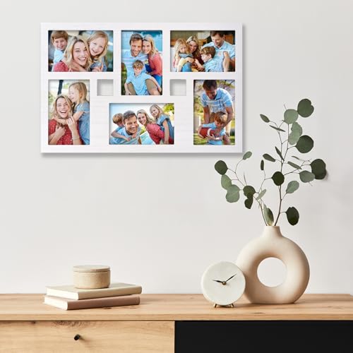 4x6 Collage Picture Frame Family Photos Display - 6 Openings White - color: White, size: 6 Opening