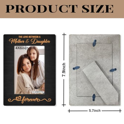 Mother Daughter Photo Frame Gift, Beautiful Mom Birthday Gifts, Christmas Gifts, The Love Between A Mother & Daughter is Forever Photo Frames, Farmhouse Wooden Picture Frame Gift C1 - color: BlackC