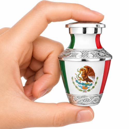 Mexican Flag Keepsake Cremation Urn for Human Ashes – Urna para Cenizas – Tribute to Mexican Pride (Orgullo) – Small Sharing Memorial for Men or Women - size: Small Keepsake