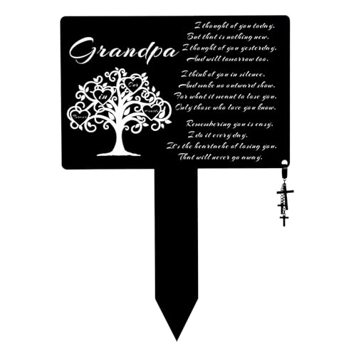 Grandpa Memorial Grave Marker, Waterproof Cemetery Decorations for Grave - color: Grandpa