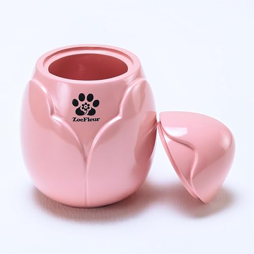 Peony Pet Cremation Urn, Resin Small Memorial Box for Cat or Dog Ashes(A-Pink) - color: Pink