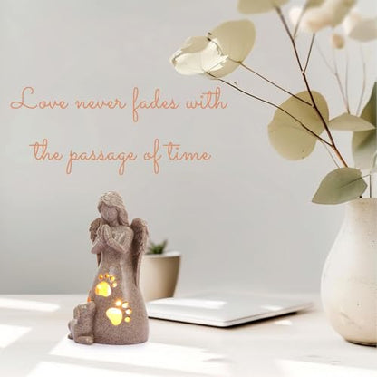 BEARAE Dog Memorial Gifts for Loss of Dogs, Pet Loss Sympathy Gifts, Dog Passing Away Bereavement Gift, Remembrance Grieving Dogs Angel Candle Holder - color: Grey #2